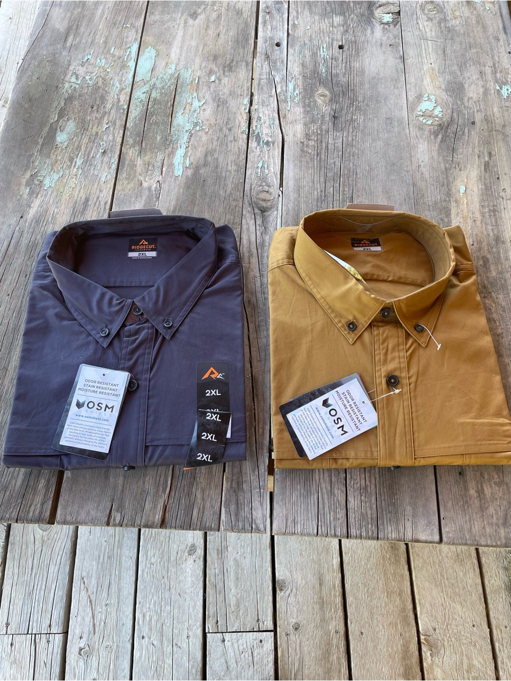 Ridgecut Men's Casual Button-Down Shirt - Navy and Mustard